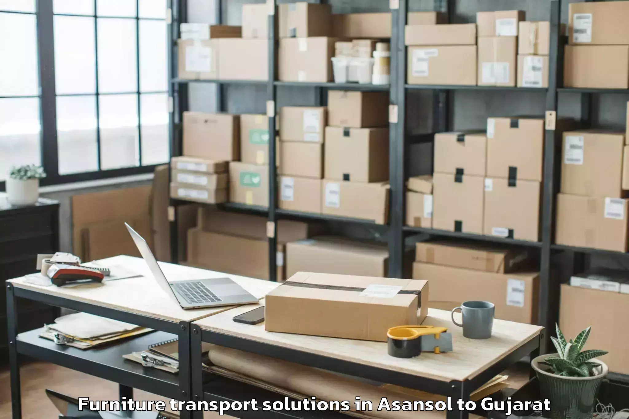 Book Asansol to Malpur Furniture Transport Solutions Online